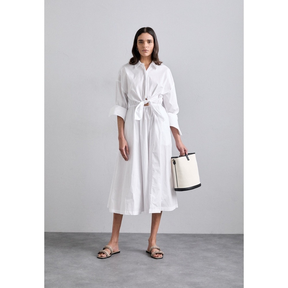STAUD Lisa Front Cutout Dress White Brand New
